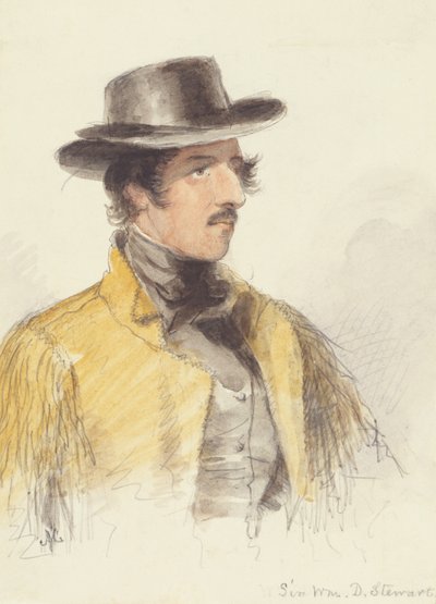 Sir William Stewart, 1837 dolayları (kağıt üzerine suluboya) by Alfred Jacob Miller