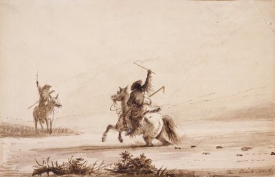 Bataklık boyunca mücadele by Alfred Jacob Miller