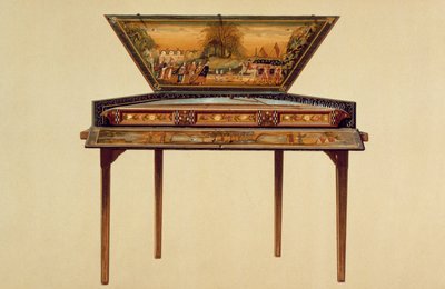 Boyalı bir ses kutusunda dövülmüş santur, 18. yüzyıl, 