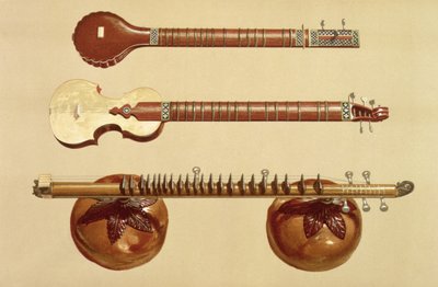 İki sitar ve bir rudra vina, Hint, 