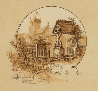 Sandringham Kilisesi, Norfolk (kromolitho) by Alfred Johnson