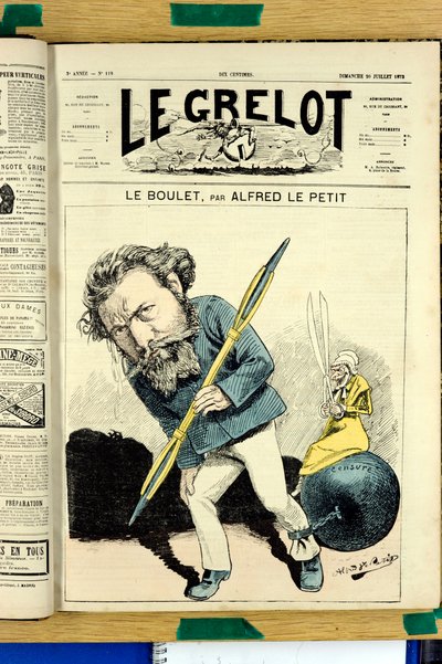 “Le Grelot”un Kapağı, 119 numara, Renkli Hiciv by Alfred Le Petit