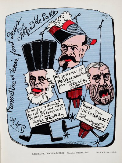 Jules Favre, Trochu ve Ducrot, Üçüncü Cumhuriyet Tarihinden, Cilt. I, Siyasi Tarih, pub.1933 (renkli taş) by Alfred Le Petit