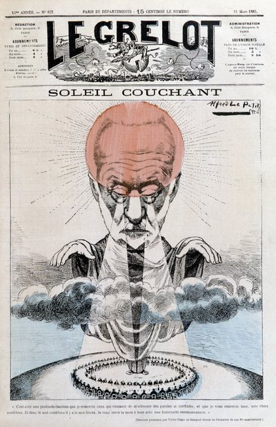 Gün Batımı: Victor Hugo - Alfred Le Pepetit, 11/03/1883 tarihli “” Le Grelot””” filminde by Alfred Le Petit