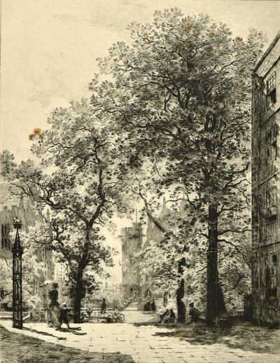 Çeşme Mahkemesi, Tapınak (gravür) by Alfred Louis Brunet Debaines