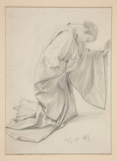 keşiş diz çökmüş by Alfred Parsons