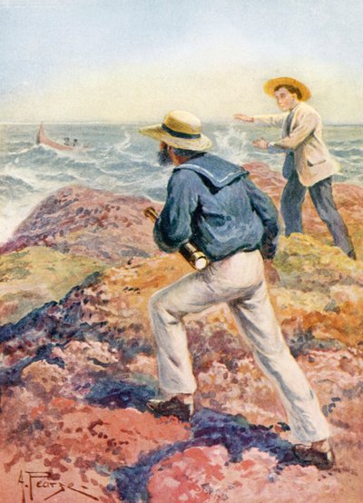 Boat ahoy (renkli lito) by Alfred Pearse