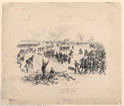 Silahların Ele Geçirilmesi ve Bir Konfederasyon Vagon Treninin İmhası by Alfred R. Waud