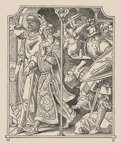 Nibelungen. Etzel ve Kriemhild, 1840-1841. by Alfred Rethel