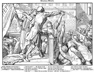 Totentanz 1848: Ölüm adaletin kılıcını sunuyor by Alfred Rethel