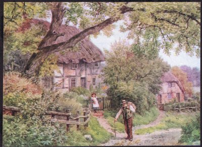 A Lane tarafından Houghton, Suffolk, Dent & Sons Limited tarafından yayınlanan The Cottages and the Village Life of Rural England, 1912 by Alfred Robert Quinton