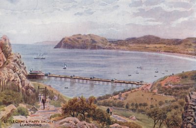Little Orme  Happy Valley, Llandudno (renkli lito) by Alfred Robert Quinton
