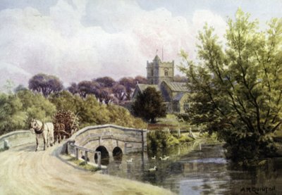 Köprü, Coombe Bissett, Salisbury yakınında (renkli taş) by Alfred Robert Quinton