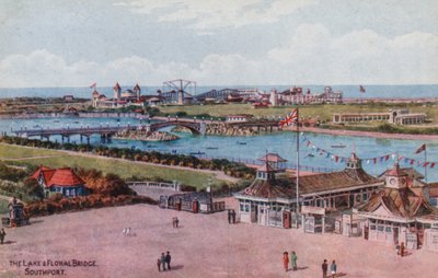 The Lake and Floral Bridge, Southport  by Alfred Robert Quinton
