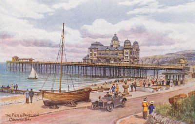 İskele ve Köşk, Colwyn Bay (renkli taş baskı) by Alfred Robert Quinton