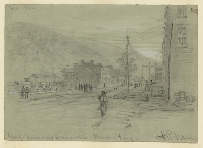 Genl. Stevensons Genel Merkezi-Harpers Feribotu by Alfred Rudolph Waud