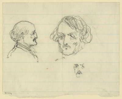 Benjamin Butler dahil üç büst portre by Alfred Rudolph Waud