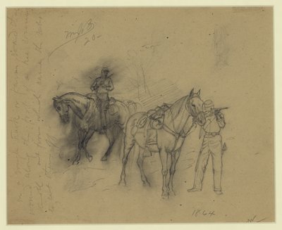 iki süvari by Alfred Rudolph Waud