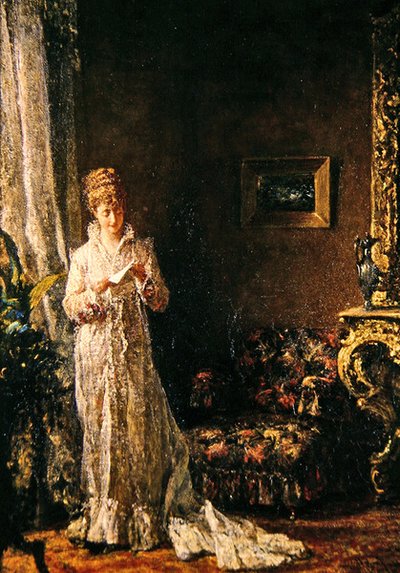 Dantel Elbiseli Bayan (İyi Haber) by Alfred Seifert