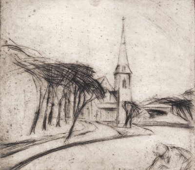 Kilise ile yol by Alfred Simonsen
