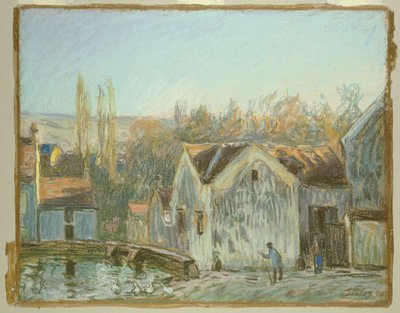 Moret-sur-Loing'in Bir Köşesi by Alfred Sisley