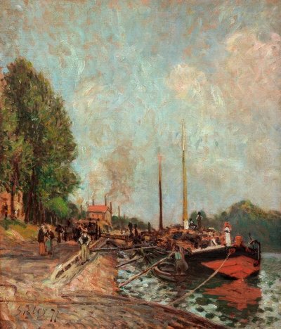 Barke in Billancourt by Alfred Sisley