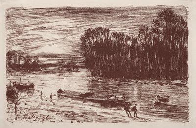 Loing Banks, Saint-Mammès yakınlarında by Alfred Sisley