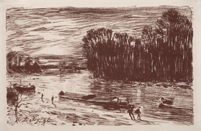Loing Banks, Saint-Mammès yakınlarında, 1896. by Alfred Sisley