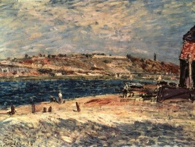 Saint-Mammes içinde Flußufer by Alfred Sisley