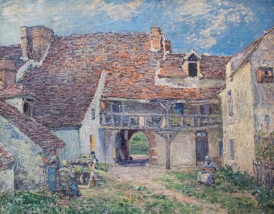 Fransızca: Cour de ferme à Saint-Mammès by Alfred Sisley