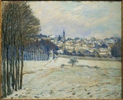 La neige a Marly-le-Roi ... (tuval üzerine resim) by Alfred Sisley