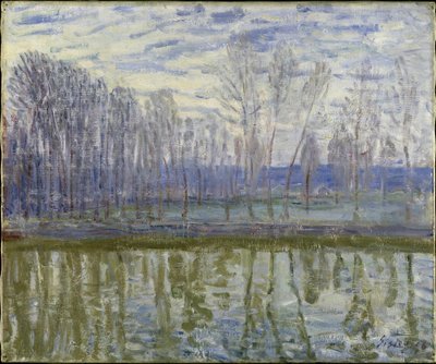 Sur les rives du Loing - Loing Kıyılarında, Sisley, Alfred (1839-1899). Tuval üzerine yağlıboya by Alfred Sisley