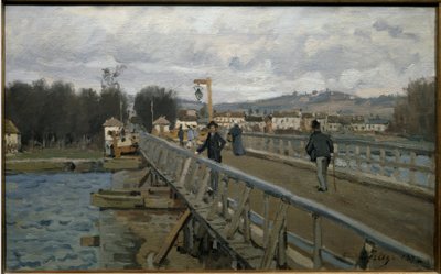 Argenteuil Yaya Köprüsü - tuval üzerine yağlı boya by Alfred Sisley