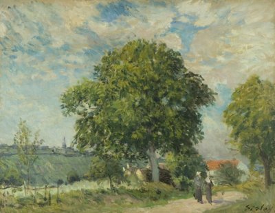 Köyün Girişi, 1880 dolayları (tuval üzerine yağlı boya) by Alfred Sisley