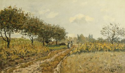 Kırsaldaki Yol; Kırsaldaki Yol, 1876 by Alfred Sisley