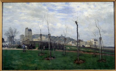 Alfred Sisley (1839-1899) 1869 Sun tarafından Batignolles Tablosunda çiçek kentinden alınan Montmartre görünümü. 0,7x1,17 m Grenoble, Güzel Sanatlar Müzesi by Alfred Sisley
