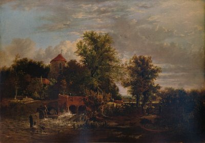 Batı Nehri üzerindeki Savak Kapısı, c1832 by Alfred Stannard