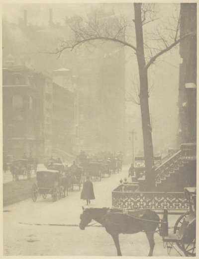 Sokak, Beşinci Cadde, 190001, 190304 basılmıştır. by Alfred Stieglitz