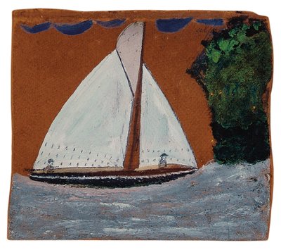 Kahverengi gökyüzü ile yelkenli by Alfred Wallis