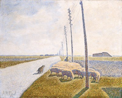 Nieuport'a Giden Yol (tuval üzerine yağlı boya) by Alfred William (1854 1930) Finch