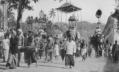 Kandy. Perahera Alayı Geçidi, c 1890, 1910 by Alfred William Amandus Plate