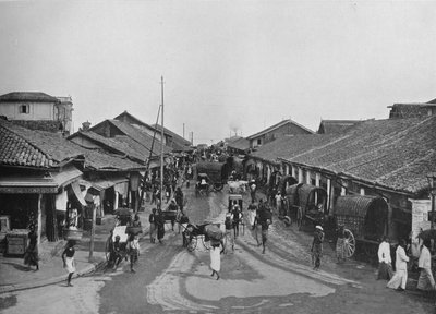 Yerli Mahallelerde Tipik Sokak Manzarası, Kolombo, c1890, 1910 by Alfred William Amandus Plate