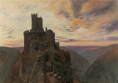 Mosel üzerinde Ehrenburg by Alfred William Hunt