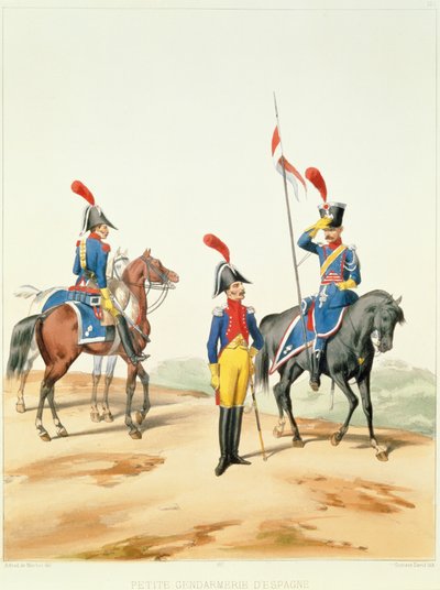Fransız Birlikleri, Gustave David (1824-91) 1810 tarafından oyulmuş by Alfred de after Marbot