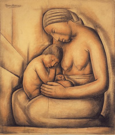 Hintli Anne, c.1936 (kağıt üzerine pastel boya) by Alfredo Ramos Martinez