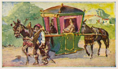Atlı çöp arabası (renkli lito) by Alfredo Roque Gameiro