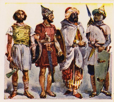 İber, Kelt ve Mağribiler (renkli taş baskı) by Alfredo Roque Gameiro