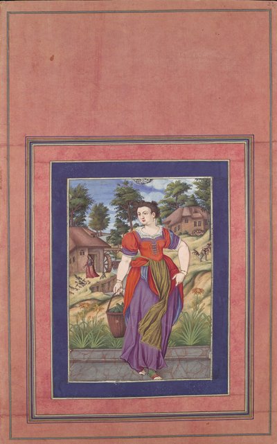 Dört Mevsim Dizisinden Yaz, Davis Albümünden Folyo, ca. 1660-70. by Ali Quli Jabbadar