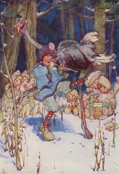 Bir Devekuşu (renkli taş) ile biraz neşeyle dans ediyordu by Alice Bolingbroke (after) Woodward