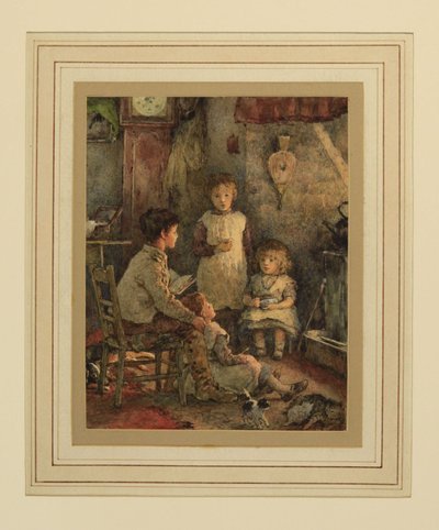 Ateşin Etrafında Çocuklar (kağıt üzerinde wc) by Alice Clausen